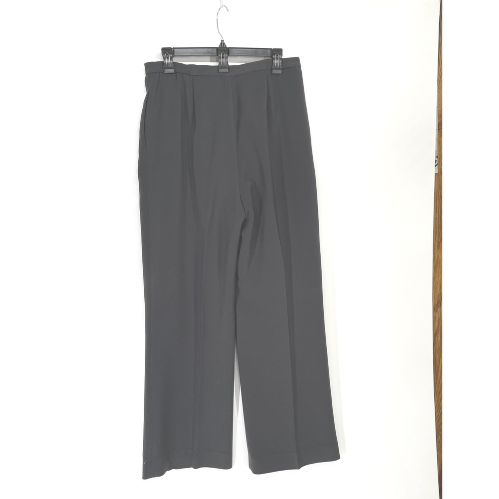 Le Suit Women Pant Suit 12 Professional Sage Green Black Contrast Collar - Picture 10 of 16